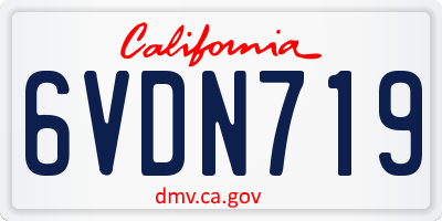 CA license plate 6VDN719
