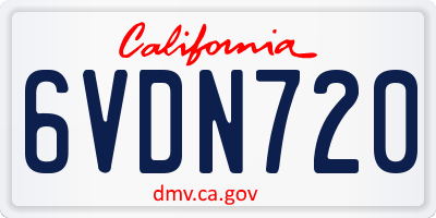 CA license plate 6VDN720