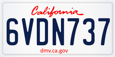 CA license plate 6VDN737