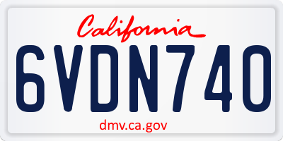CA license plate 6VDN740