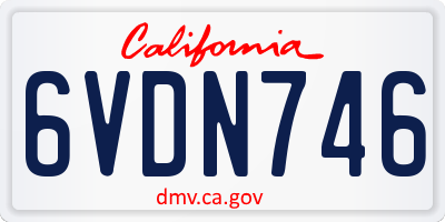 CA license plate 6VDN746