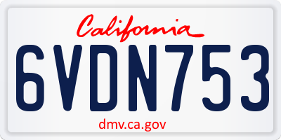 CA license plate 6VDN753