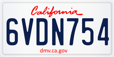 CA license plate 6VDN754