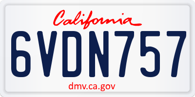 CA license plate 6VDN757