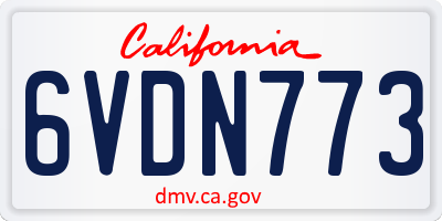 CA license plate 6VDN773