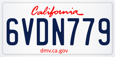 CA license plate 6VDN779