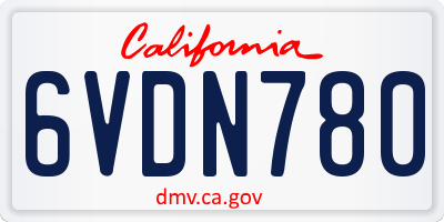 CA license plate 6VDN780