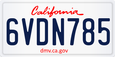 CA license plate 6VDN785