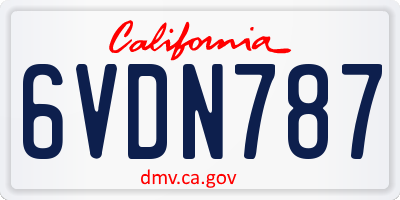 CA license plate 6VDN787