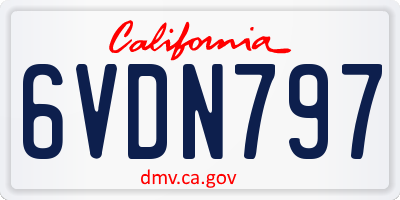 CA license plate 6VDN797