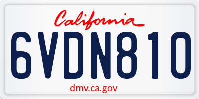 CA license plate 6VDN810