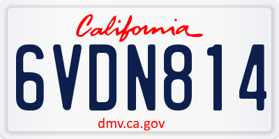 CA license plate 6VDN814