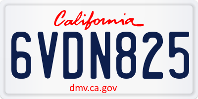 CA license plate 6VDN825