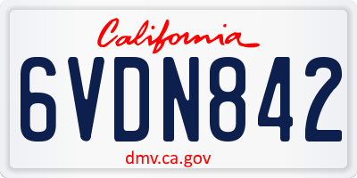 CA license plate 6VDN842