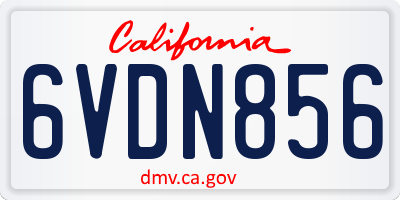 CA license plate 6VDN856