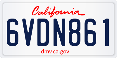 CA license plate 6VDN861