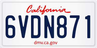 CA license plate 6VDN871