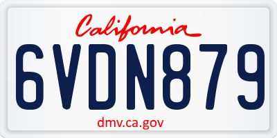 CA license plate 6VDN879