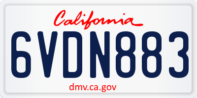 CA license plate 6VDN883