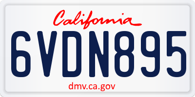 CA license plate 6VDN895