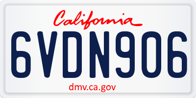 CA license plate 6VDN906