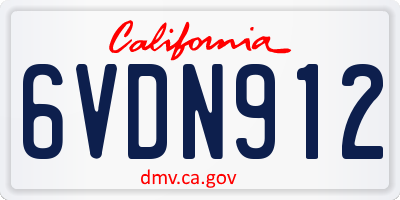 CA license plate 6VDN912
