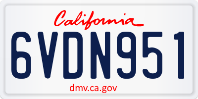 CA license plate 6VDN951