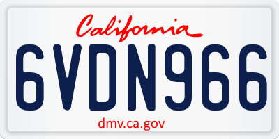 CA license plate 6VDN966