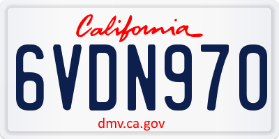 CA license plate 6VDN970