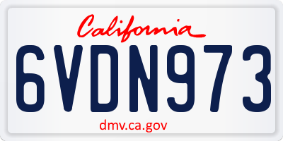 CA license plate 6VDN973