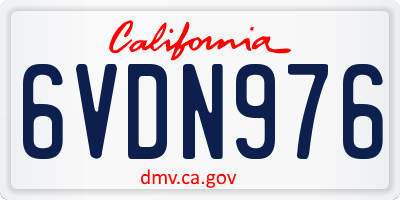 CA license plate 6VDN976