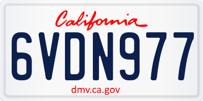 CA license plate 6VDN977