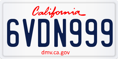 CA license plate 6VDN999