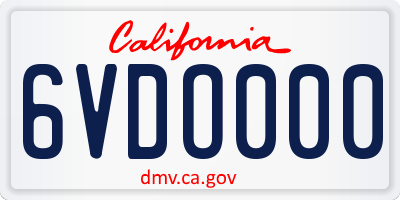 CA license plate 6VDO000