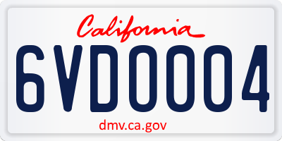 CA license plate 6VDO004