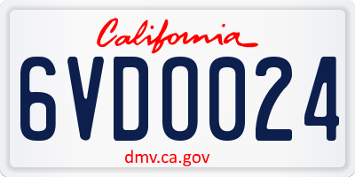 CA license plate 6VDO024
