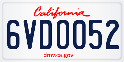 CA license plate 6VDO052