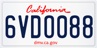 CA license plate 6VDO088