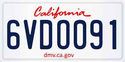 CA license plate 6VDO091