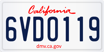 CA license plate 6VDO119