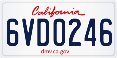 CA license plate 6VDO246