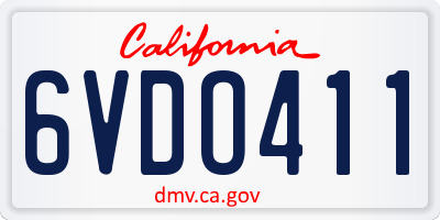CA license plate 6VDO411