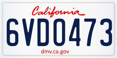 CA license plate 6VDO473