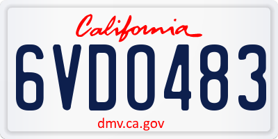 CA license plate 6VDO483