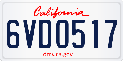 CA license plate 6VDO517