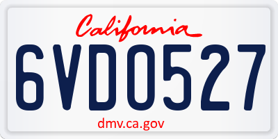 CA license plate 6VDO527