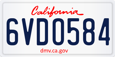 CA license plate 6VDO584