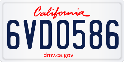 CA license plate 6VDO586