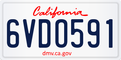 CA license plate 6VDO591