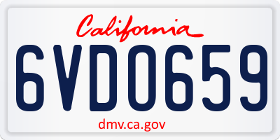 CA license plate 6VDO659